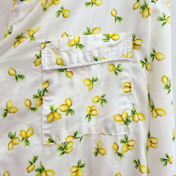 Victoria’s Secret Lemon Print Pajama Set Citrus Fruit Button Up Y2K Sleep Small - Picture 7 of 12
